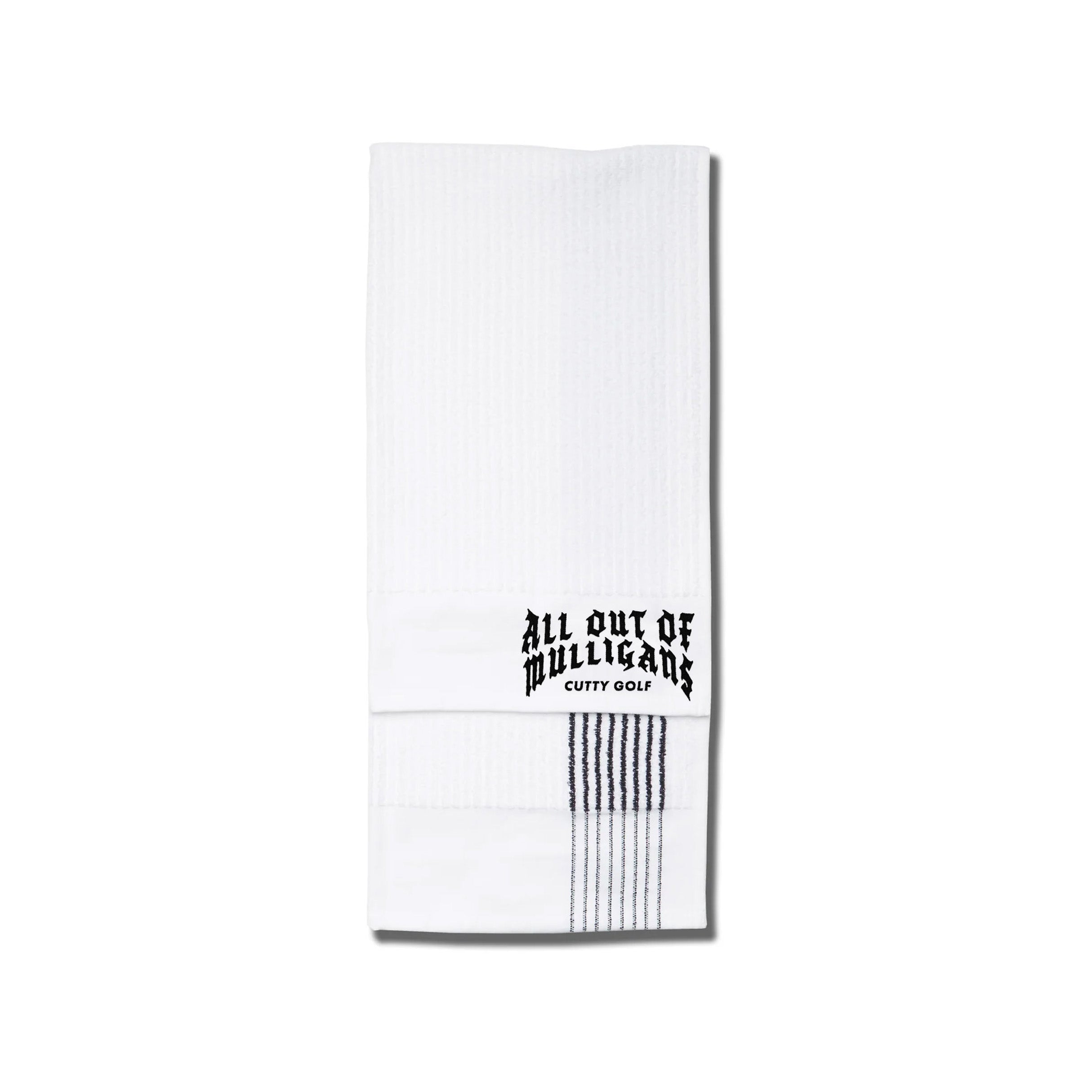 All Out Of Mulligans Caddy Towel - White